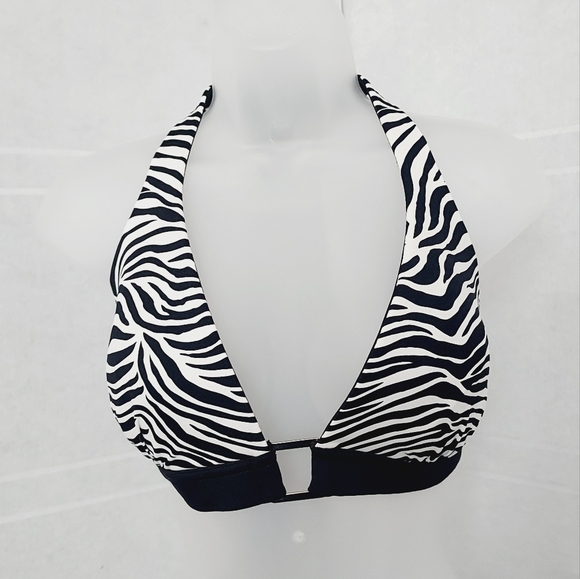 ⤵️WHBM Swim Top zebra print halter style *size XL❤️ - Picture 13 of 15